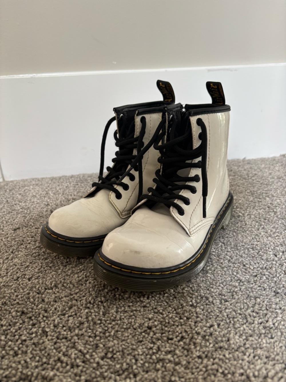 Dr. Martens Black and White Lace-Up Boots